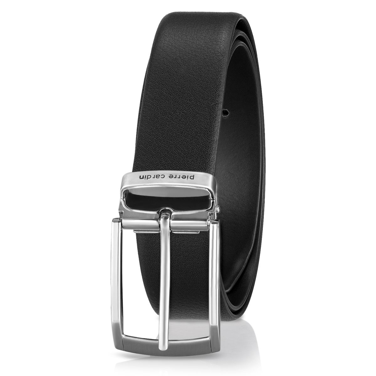 Gürtel, Leder, Schwarz, Gürtelschnalle, Drehverschluss, Pierre Cardin Herren-Leder-Gürtel schwarz