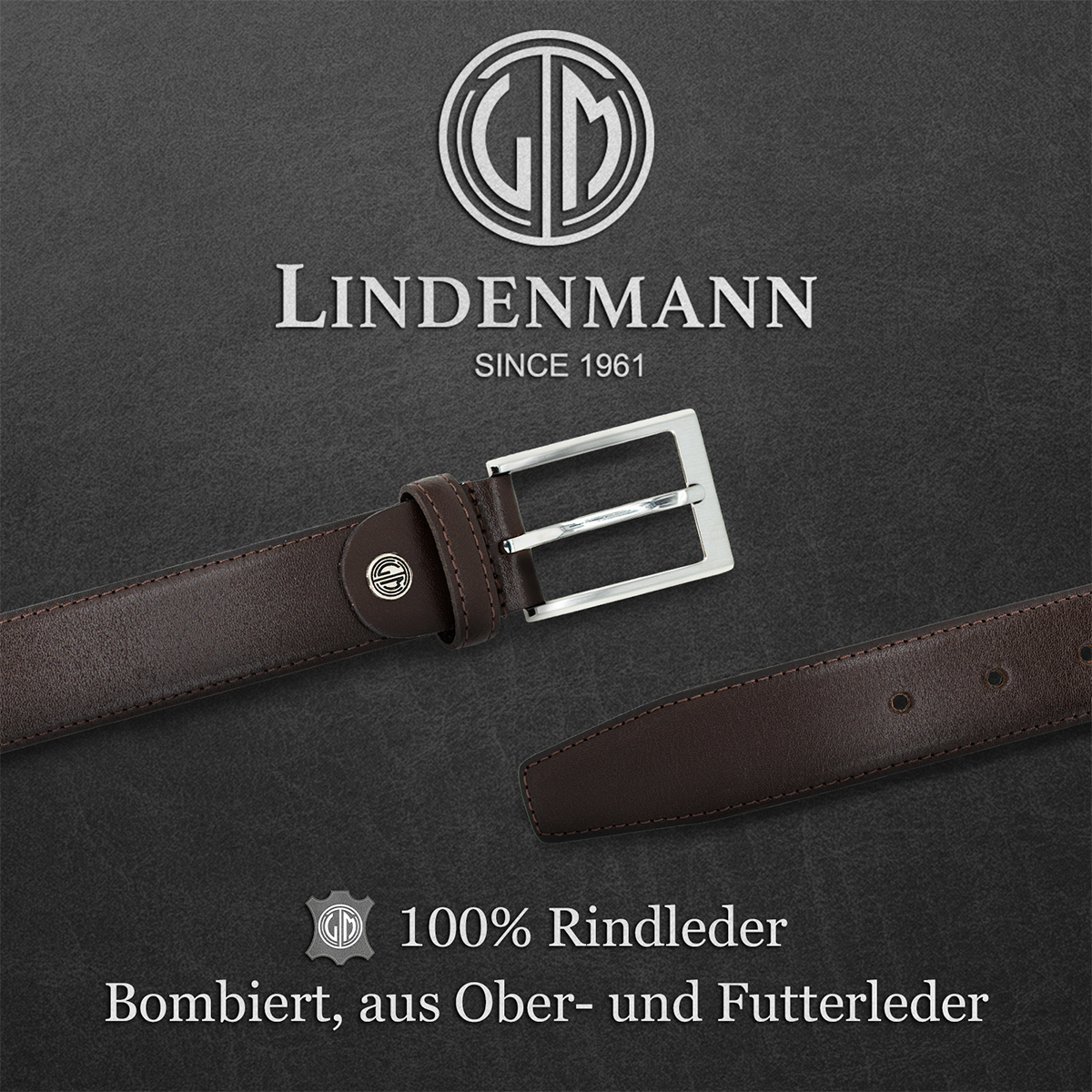 LINDENMANN Ledergürtel Herren braun