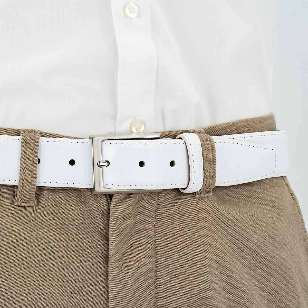 LINDENMANN Ledergürtel Herren weiß