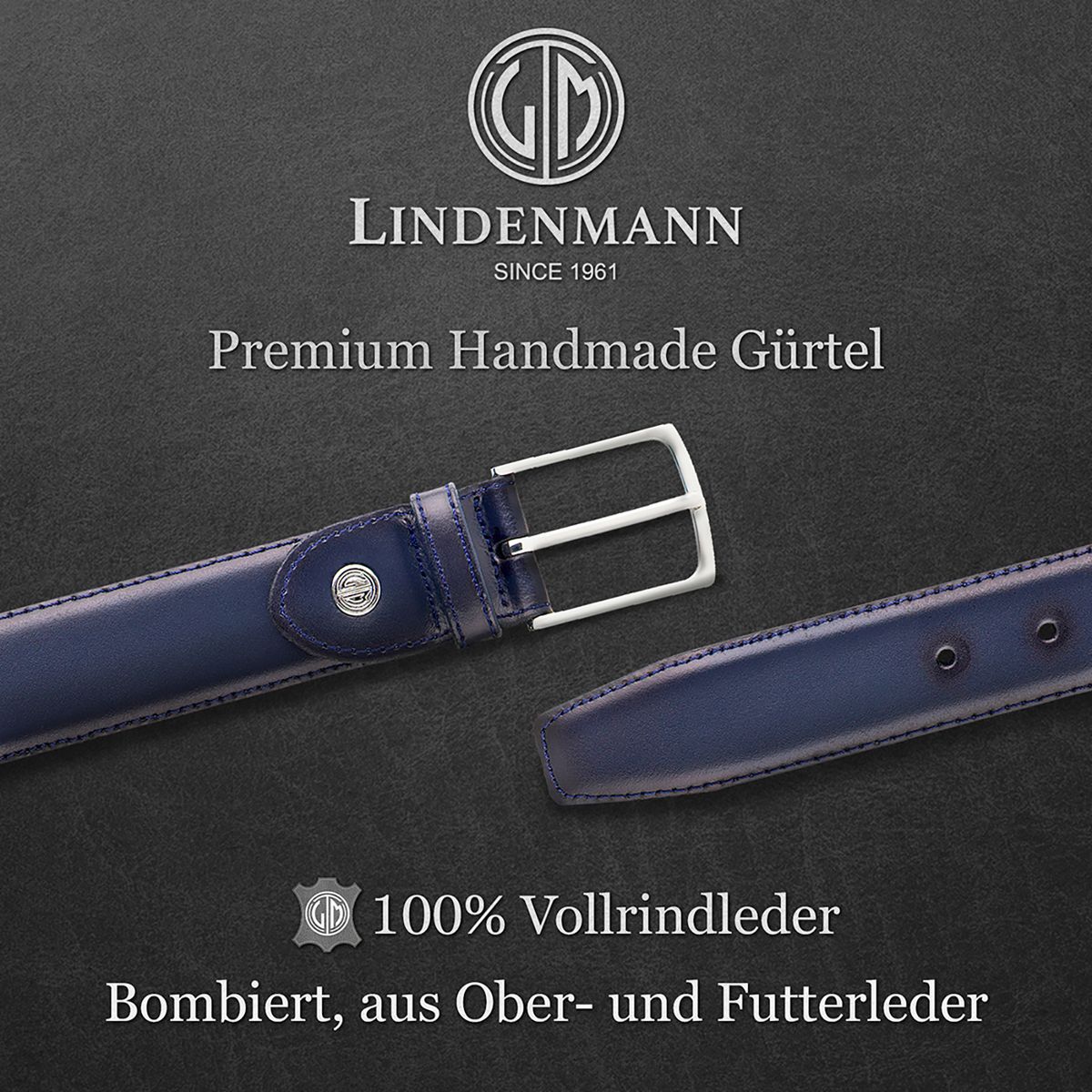 LINDENMANN Herrengürtel Anzug blau