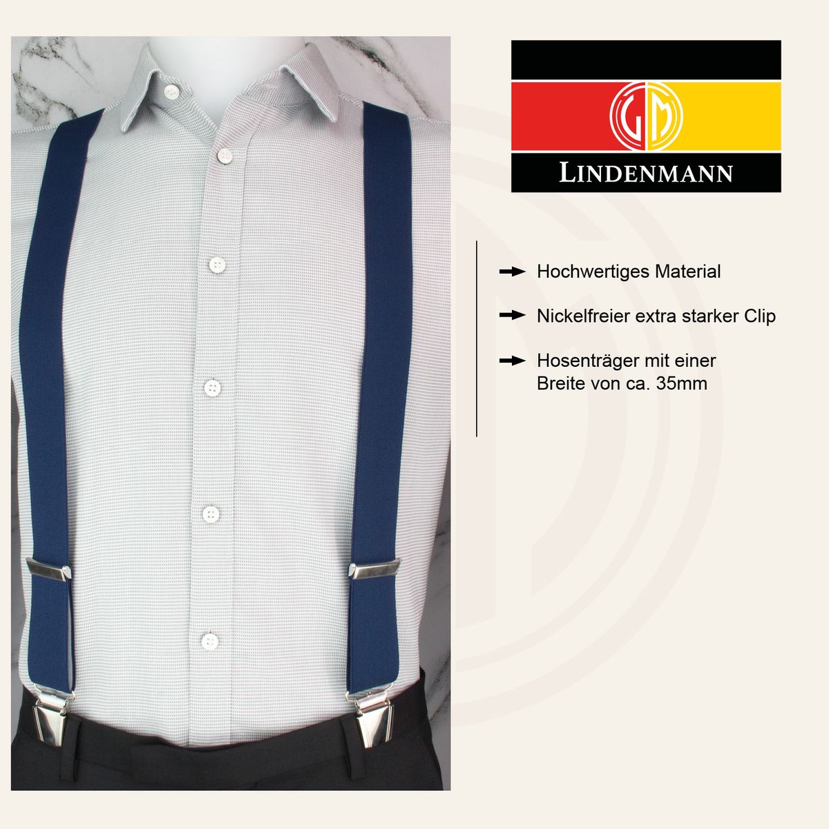 LINDENMANN Hosenträger Herren Made in EU