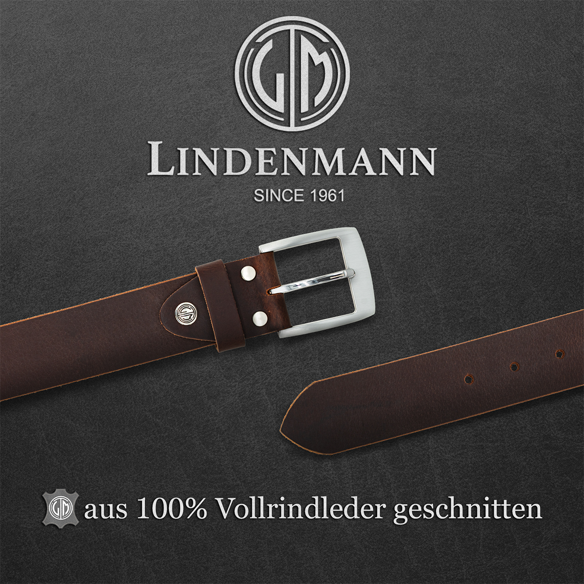 LINDENMANN Ledergürtel Herren braun