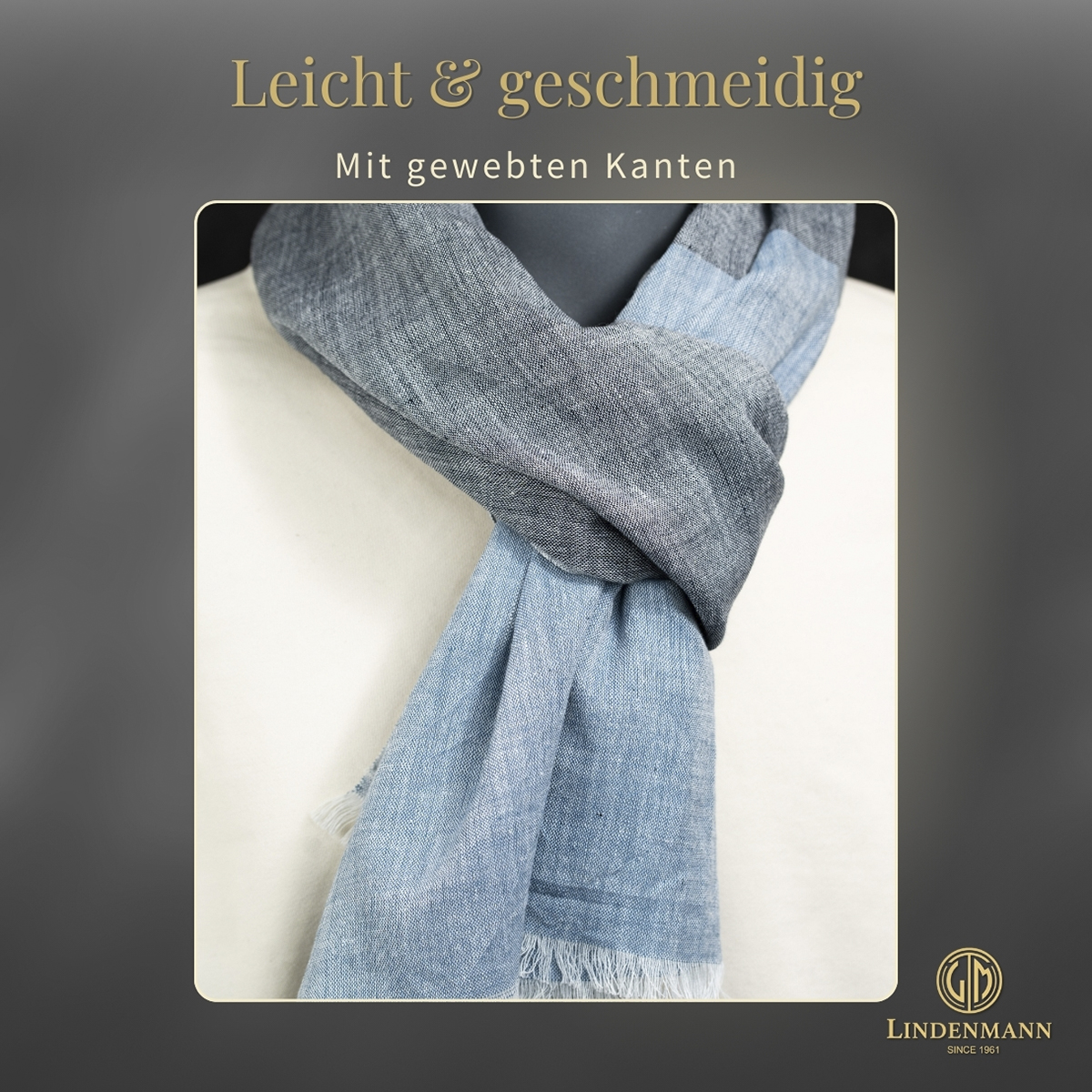 Herren Schal blau-grau