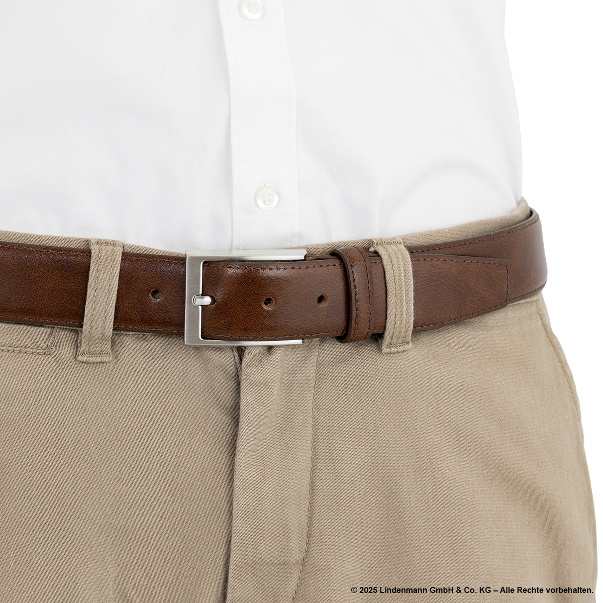 LINDENMANN Herrengürtel Leder mogano