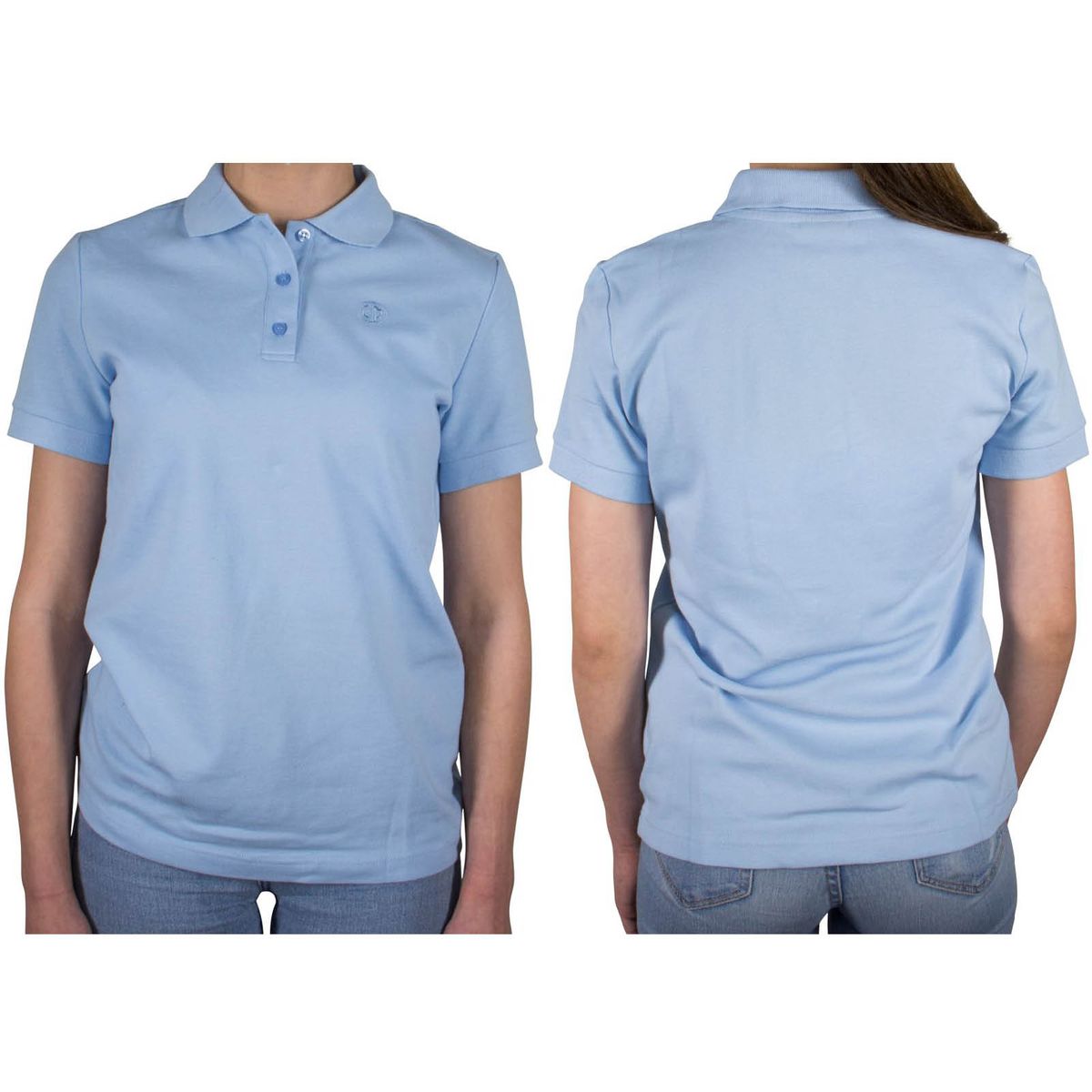 LINDENMANN Poloshirt Damen slim fit kurzarm hellblau Bio Baumwolle Made in EU