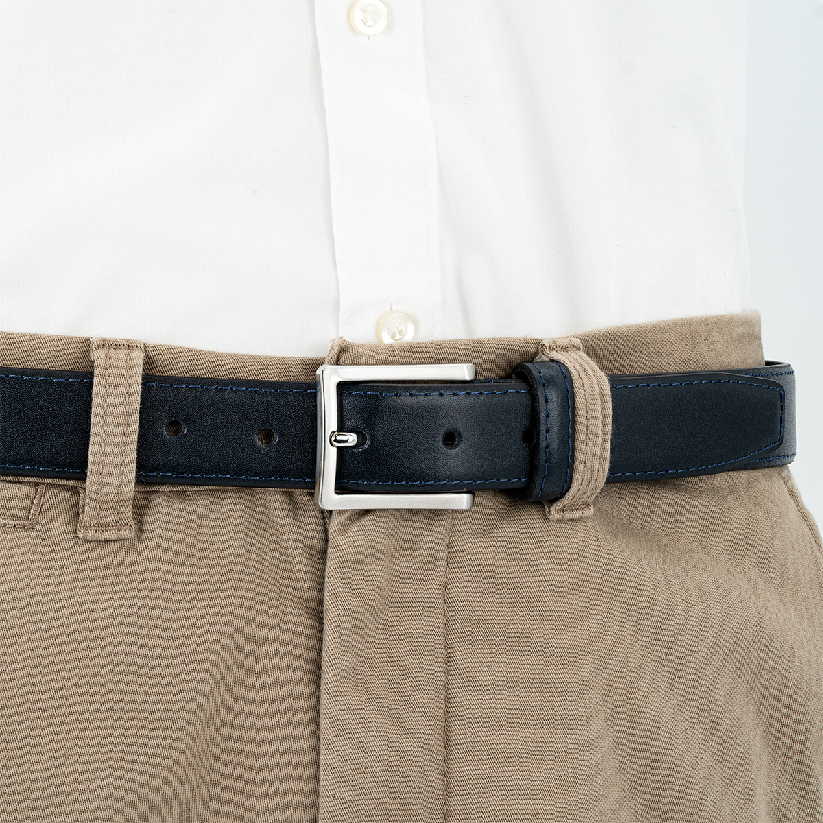 LINDENMANN Ledergürtel Herren blau