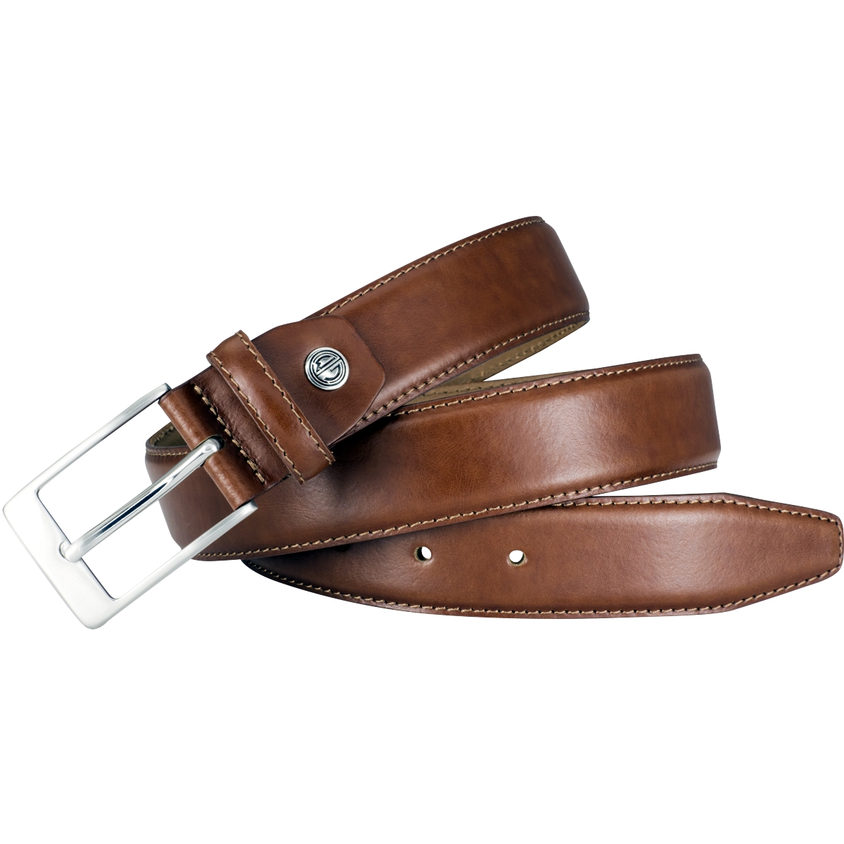 LINDENMANN Anzug-Ledergürtel Herren 35 mm Rindleder cognac