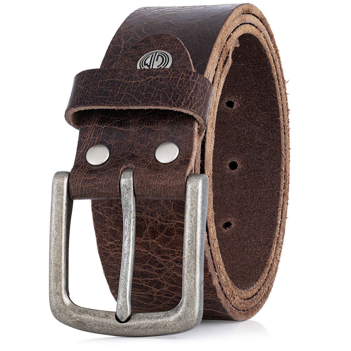 Zubehor, Leinwand, Gürtel, Riemen, Schnalle, LINDENMANN Herren Büffelledergürtel aus 100% Echtleder dunkelbraun