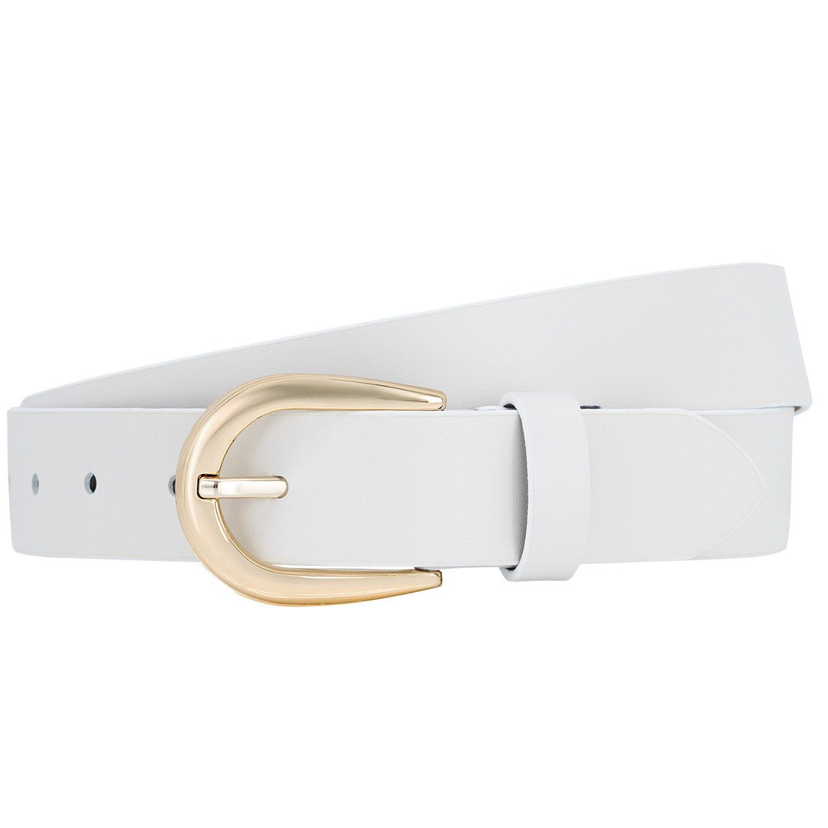 Gürtel, Weiß, Gürtelschnalle, Leder, unifarben, LINDENMANN Damen Vollrindledergürtel aus 100% Echtleder weiß