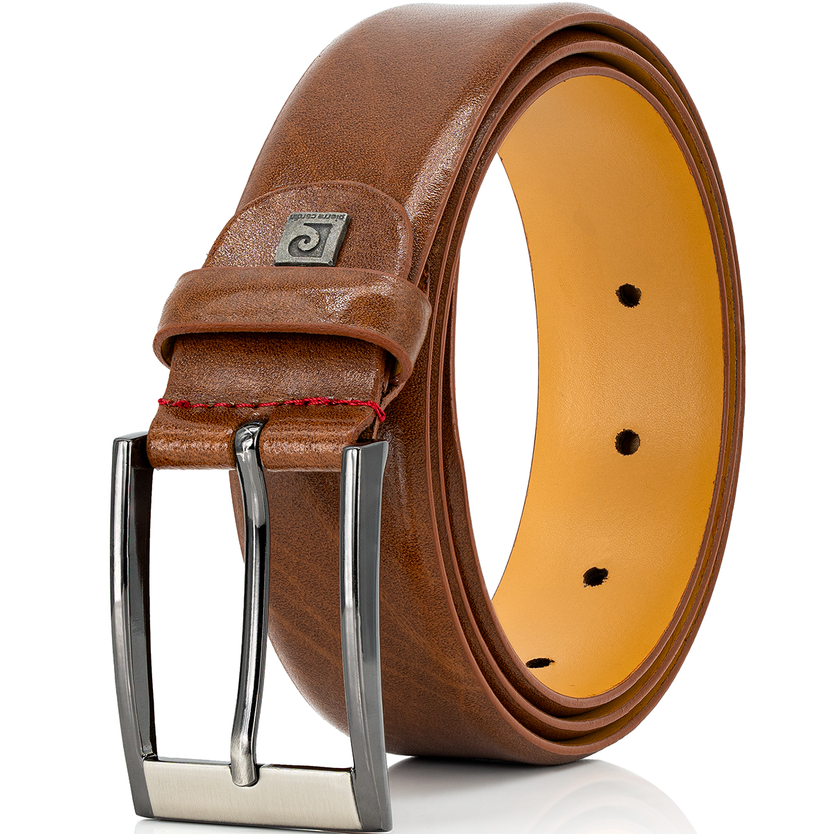 Pierre Cardin Herren Echtledergürtel Herren cognac
