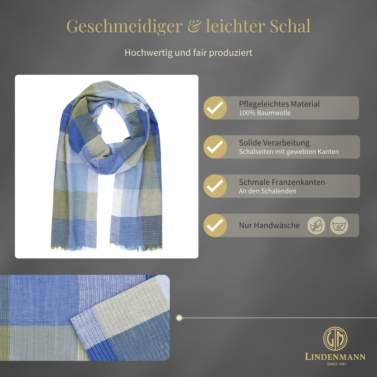 Herren Schal blau