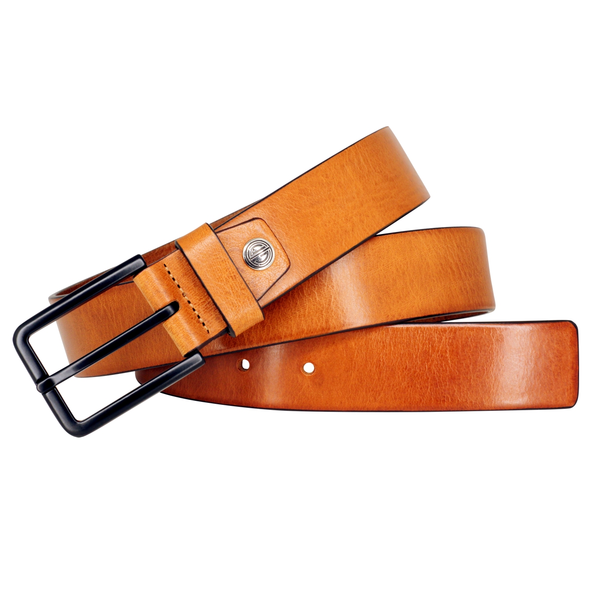 LINDENMANN Rindledergürtel Herren 35 mm Anzug Vollrind cognac