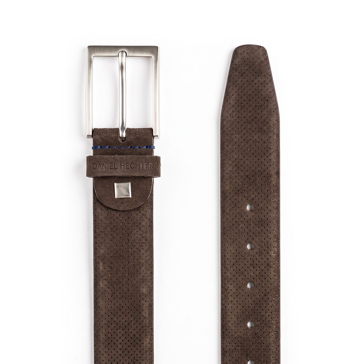 DANIEL HECHTER Herren smart casual 100% echtes Veloursledergürtel dunkelbraun