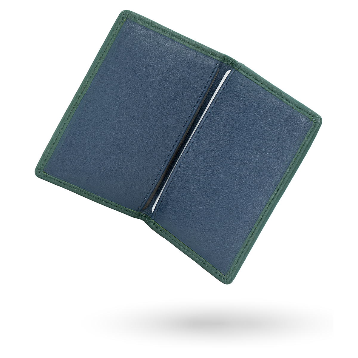 LINDENMANN Leder-Cardholder grün blau