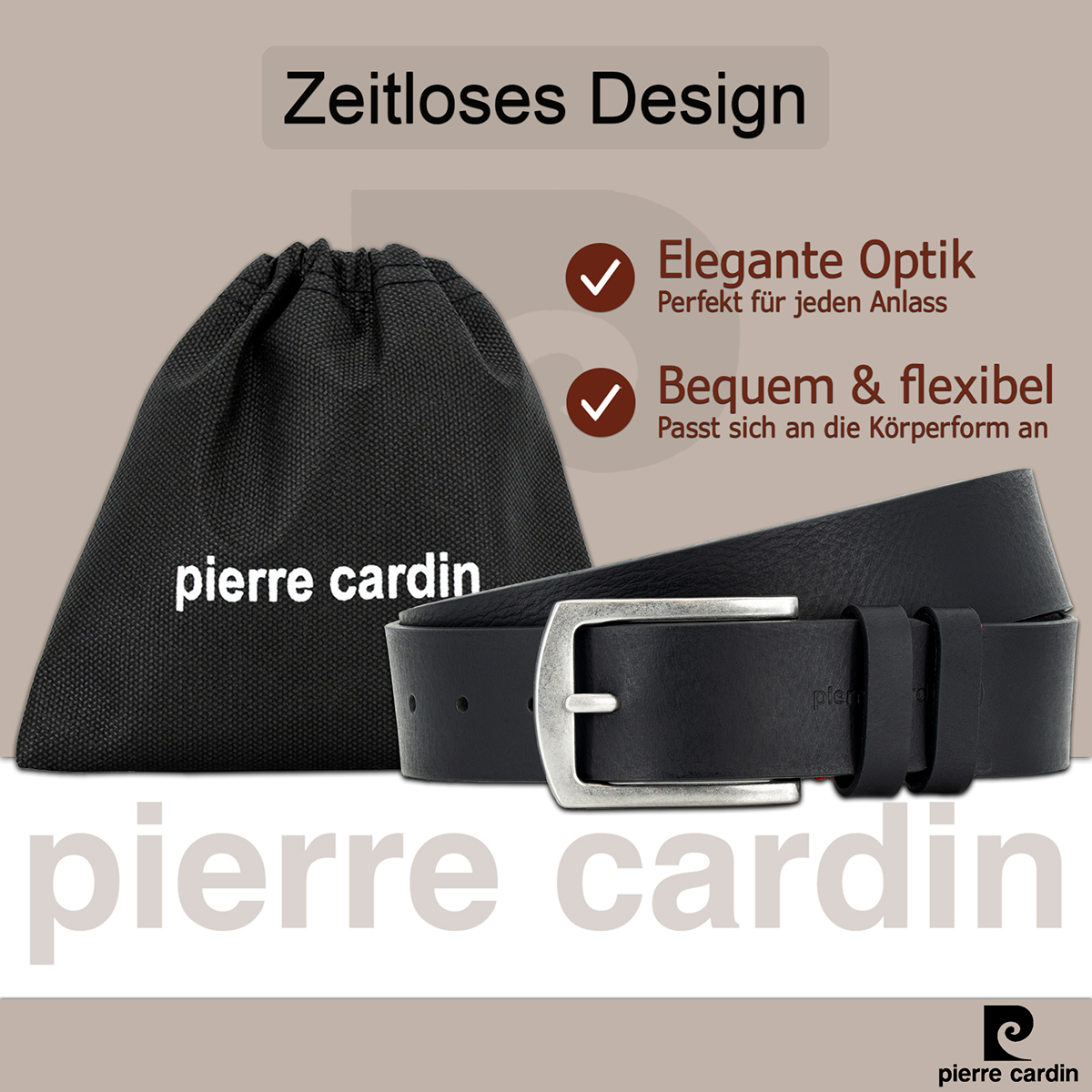 Pierre Cardin Herren-Leder-Gürtel