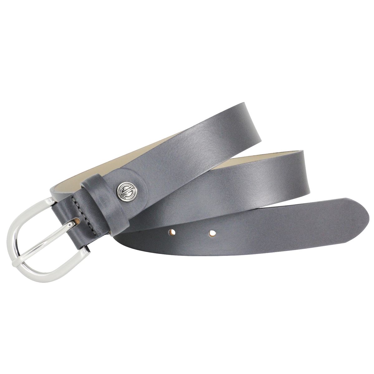 LINDENMANN Ledergürtel Damen 30 mm Nappa-Leder grau