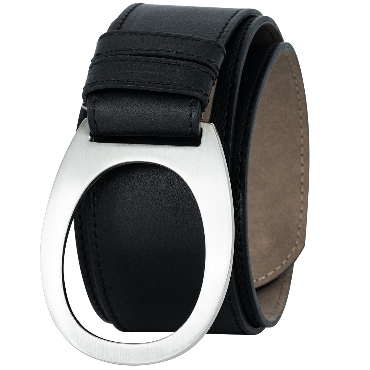 LINDENMANN Nappa Vollrindleder Damengürtel Tiefschwarz