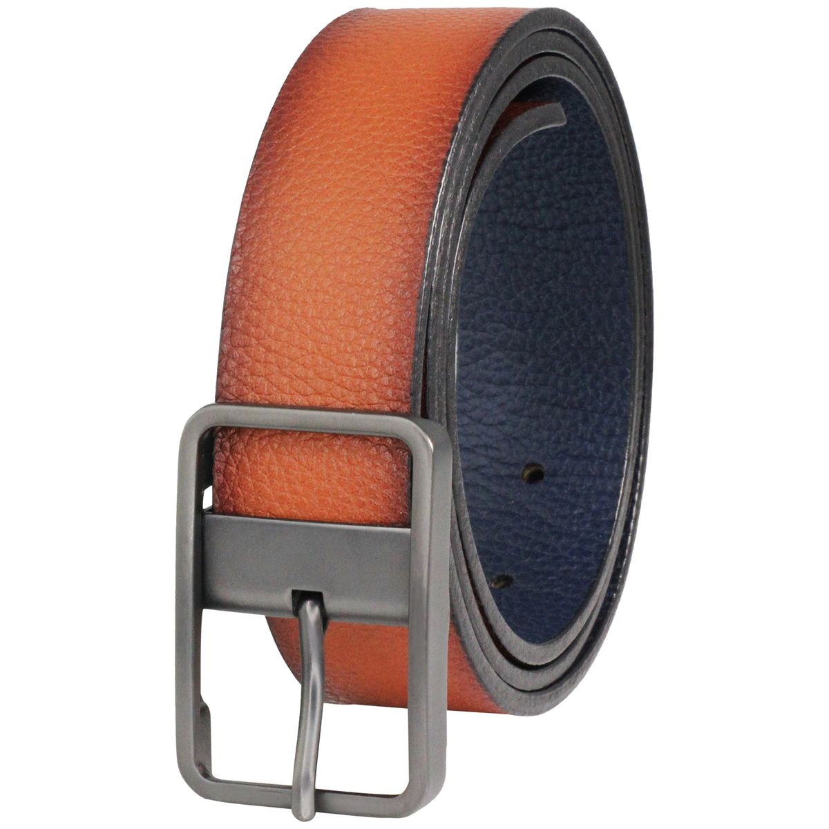 LINDENMANN Ledergürtel Herren 35 mm Vollrind blau-braun