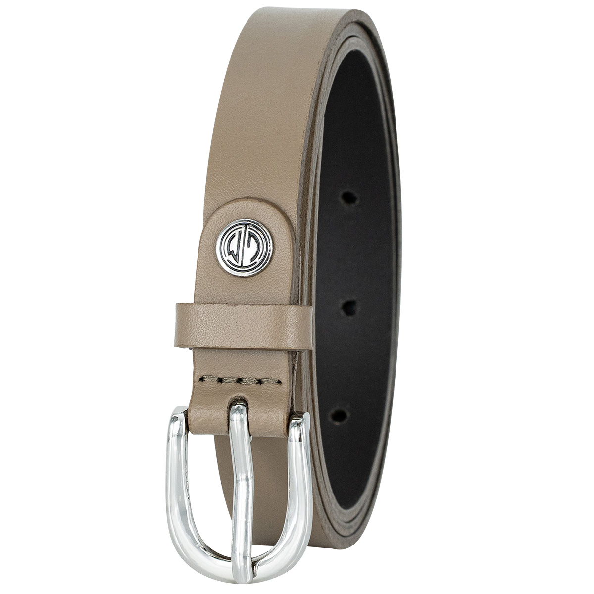 Gürtel, Ledergürtel, Beige, Metallschnalle, Rindsleder, LINDENMANN Rindleder Damengürtel Taupe