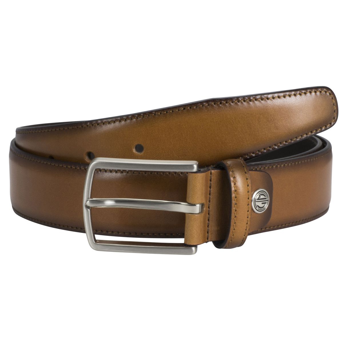 LINDENMANN Anzug-Ledergürtel Herren 35 mm Vollrind cognac