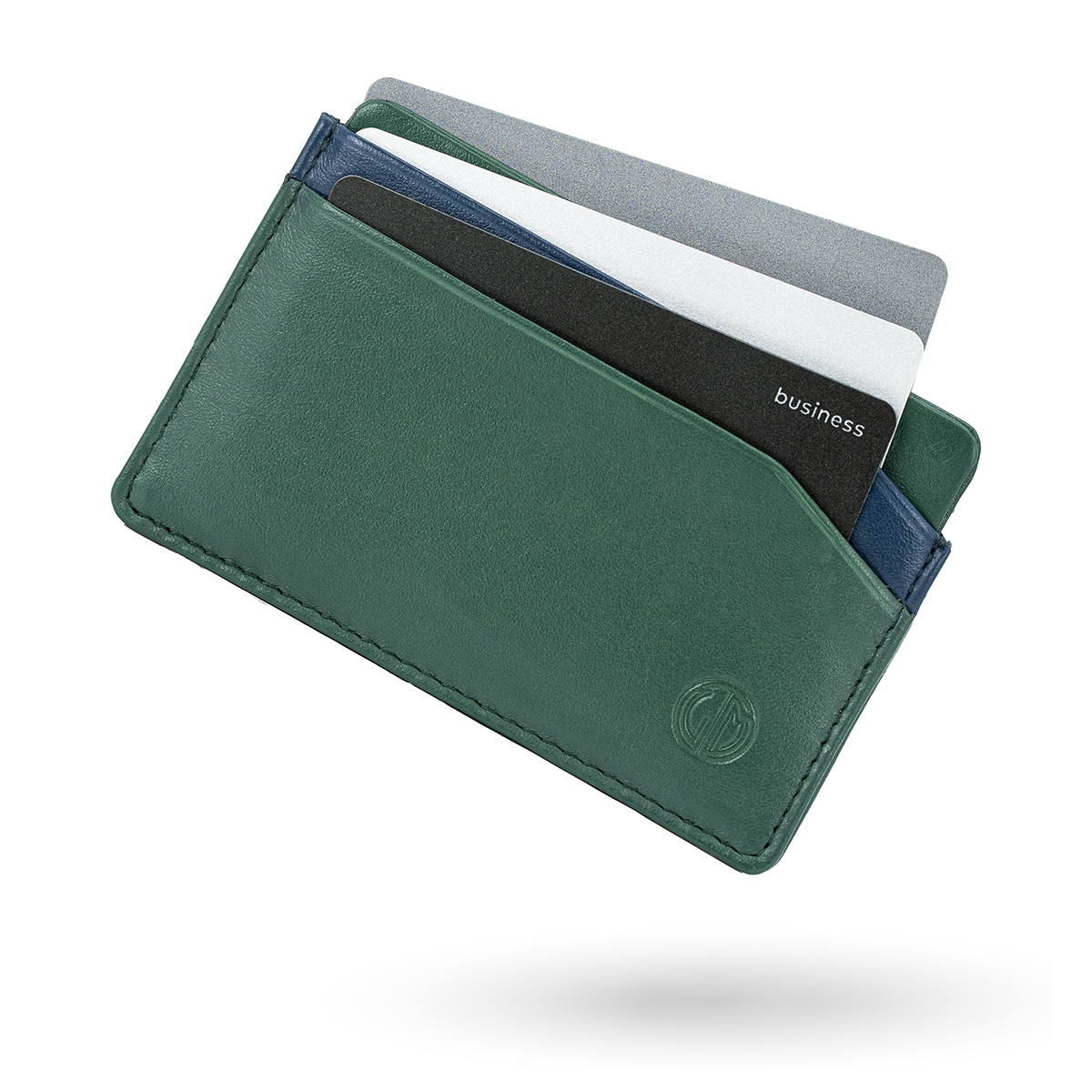 LINDENMANN Leder-Cardholder grün blau