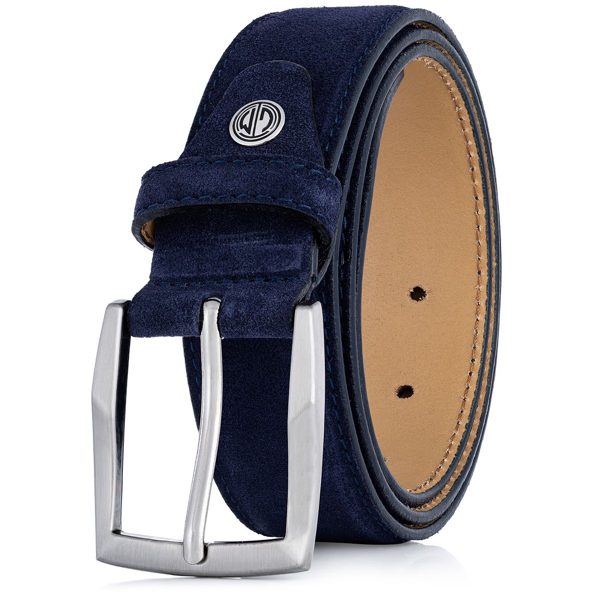Leinwand, Zubehör, Gürtel, LINDENMANN Herrengürtel Veloursleder marine