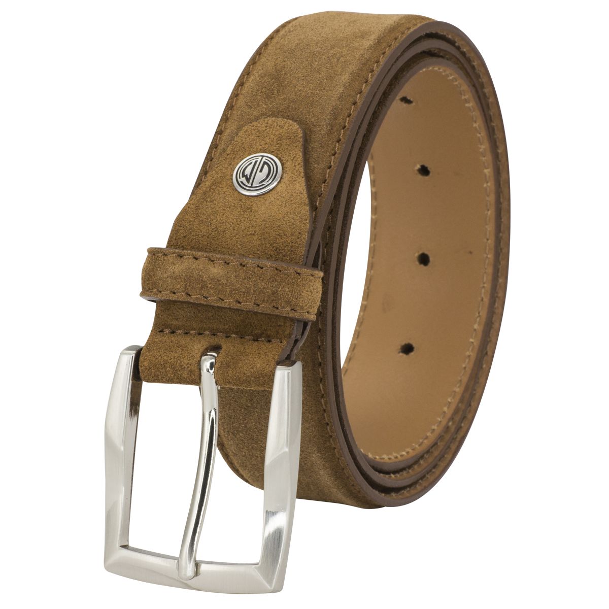 LINDENMANN Leder-Gürtel Herren 35 mm Veloursleder cognac