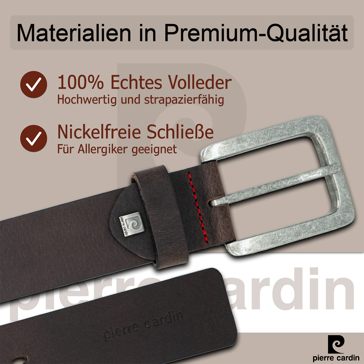 Pierre Cardin Herren-Leder-Gürtel