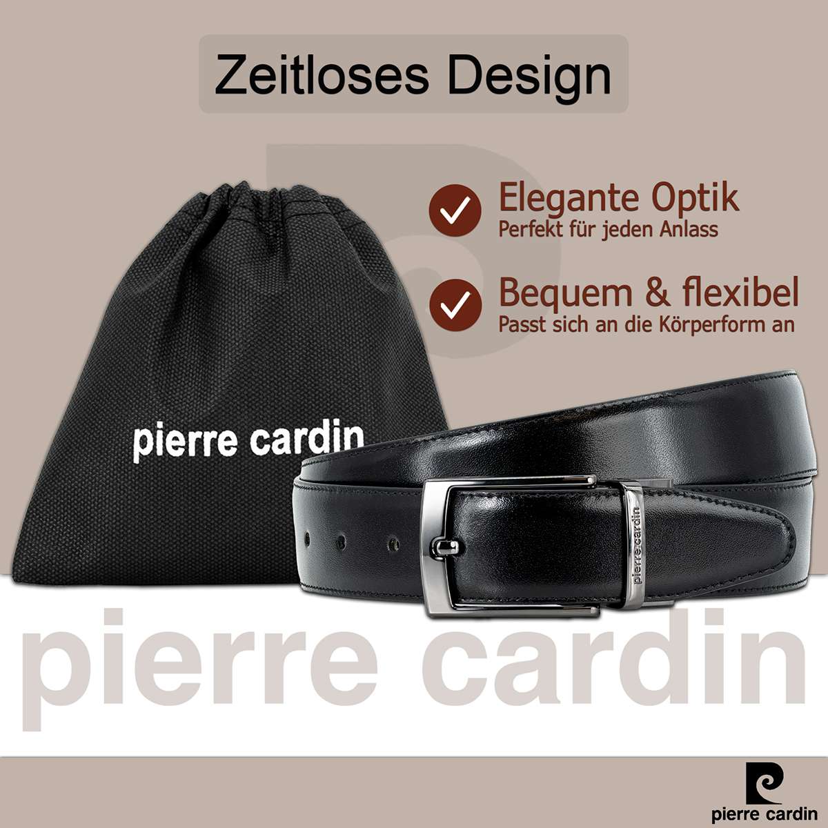 Pierre Cardin Herren-Leder-Gürtel