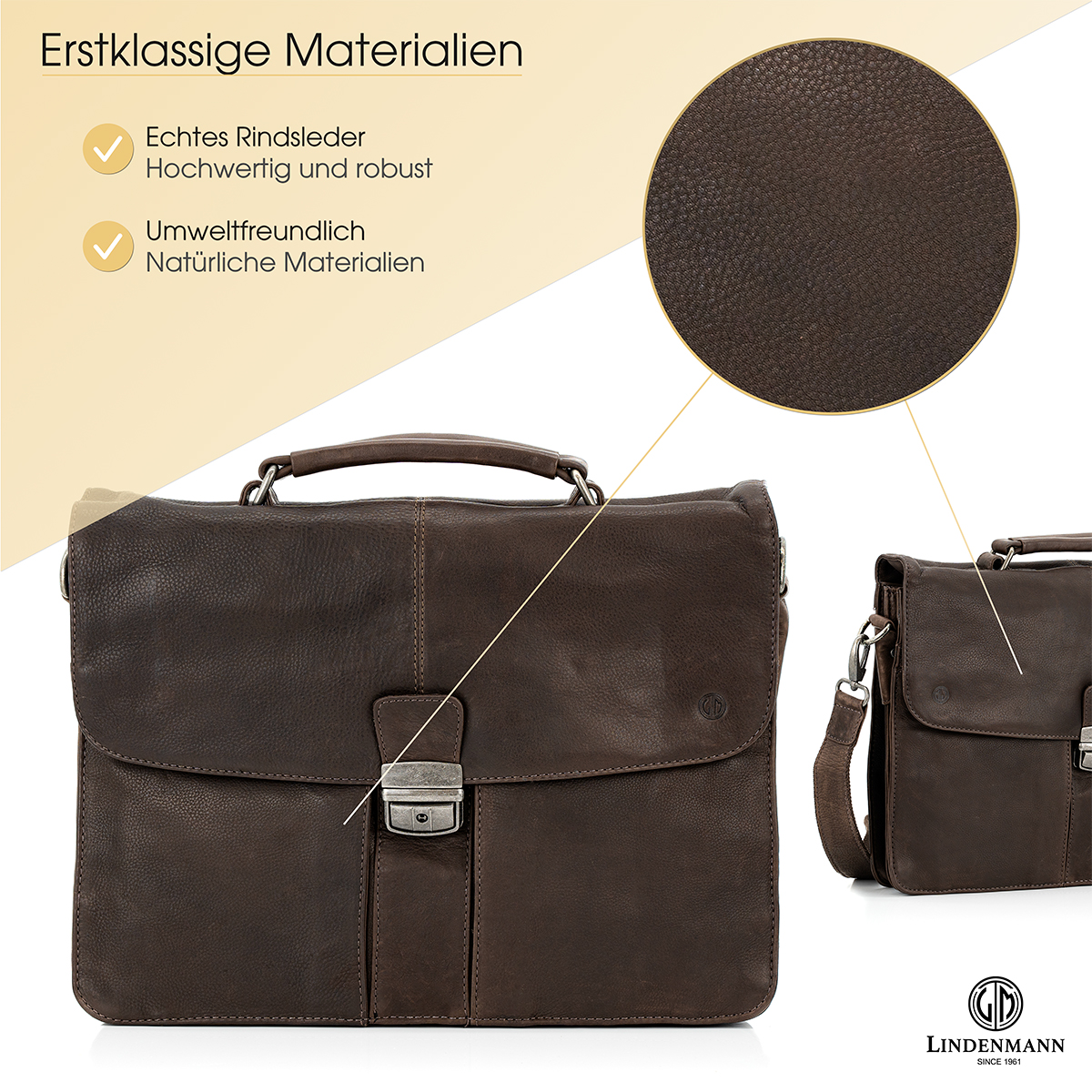 Lindenmann Ledertasche braun