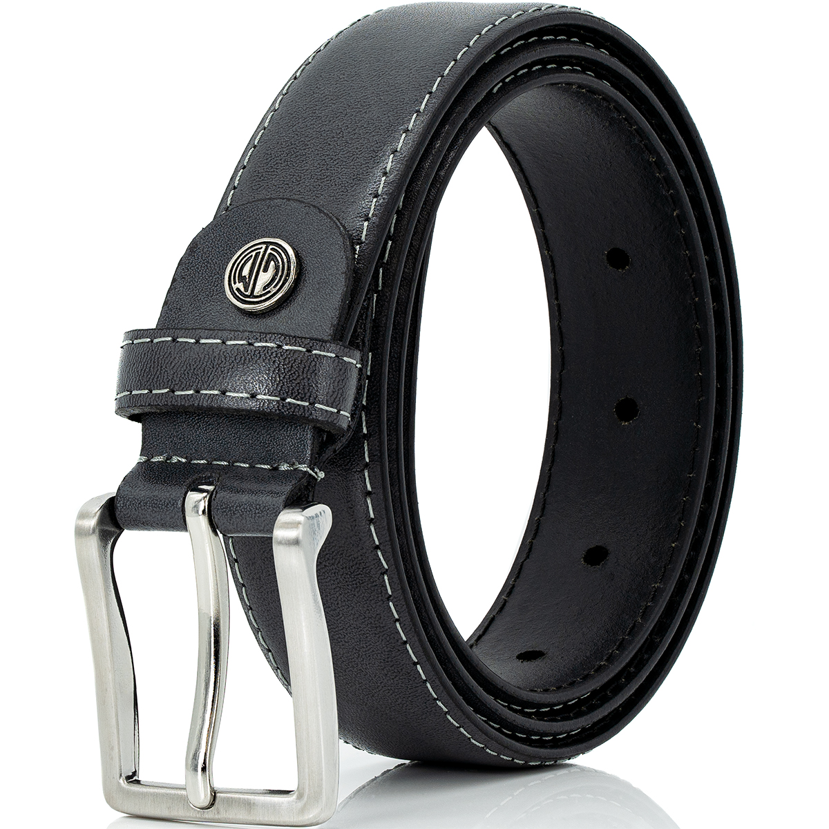 LINDENMANN Gürtel Herren Vollledergürtel aus Rindleder, 30 mm breit , kürzbar,  Gürtel Herren XXL, grau Zubehor, Gürtel,