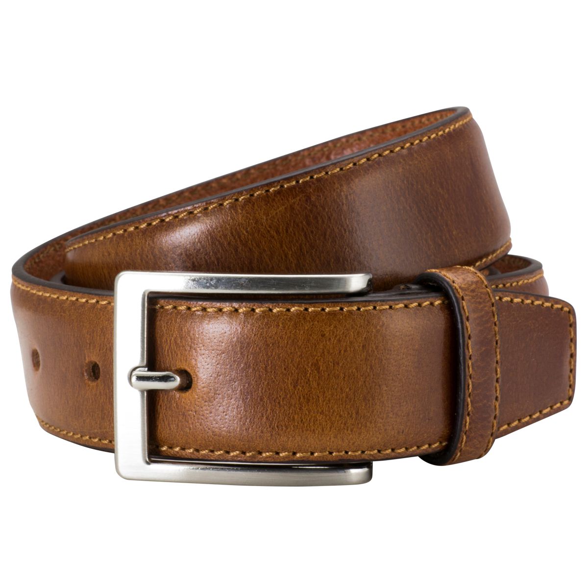 LINDENMANN Anzug-Ledergürtel Herren35 mm Vollrind cognac