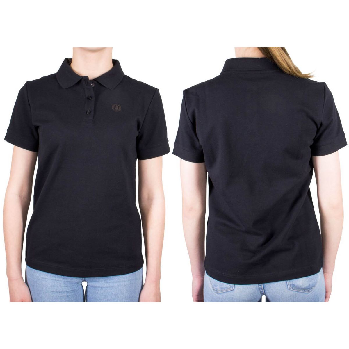 LINDENMANN Poloshirt Damen slim fit kurzarm schwarz Bio Baumwolle Made in EU