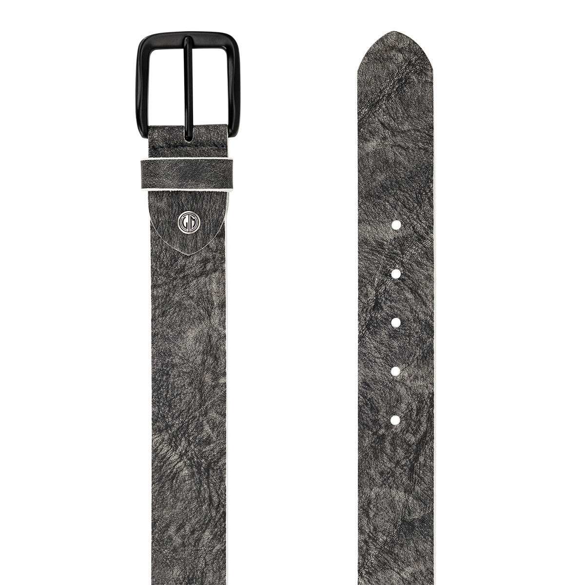 ledergürtel, gürtel, schwarz, metallischer buckle, CRAFT-textured leather, LINDENMANN Herren Vollledergürtel passend zu Jeans anthrazit