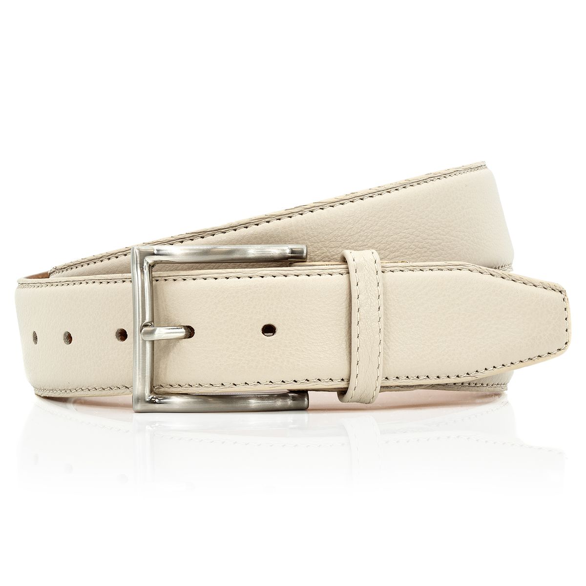 LINDENMANN Handmade Ledergürtel Herren beige LINDENMANN Herrengürtel Leder beige