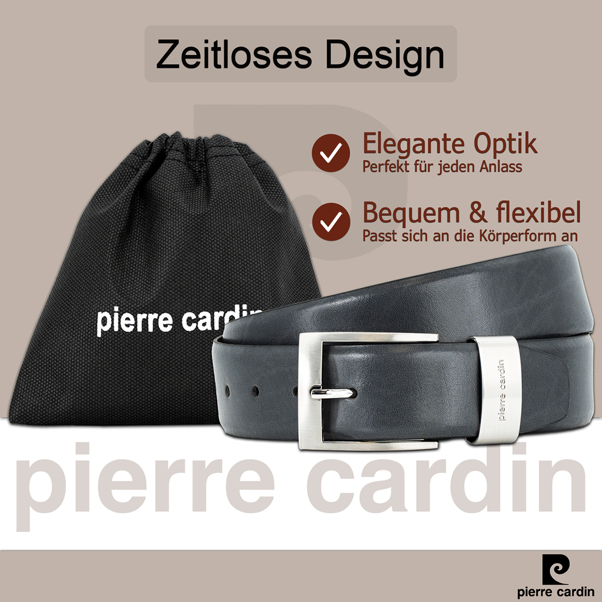 Pierre Cardin Herren-Leder-Gürtel