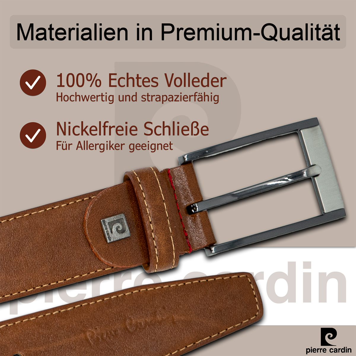 Pierre Cardin Herren-Leder-Gürtel