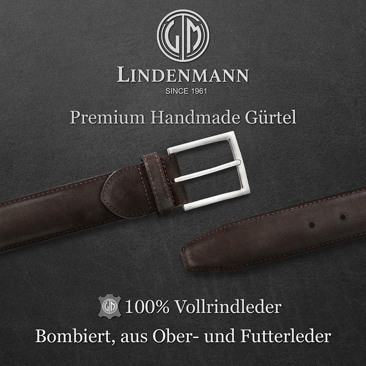 LINDENMANN Herrengürtel Leder braun