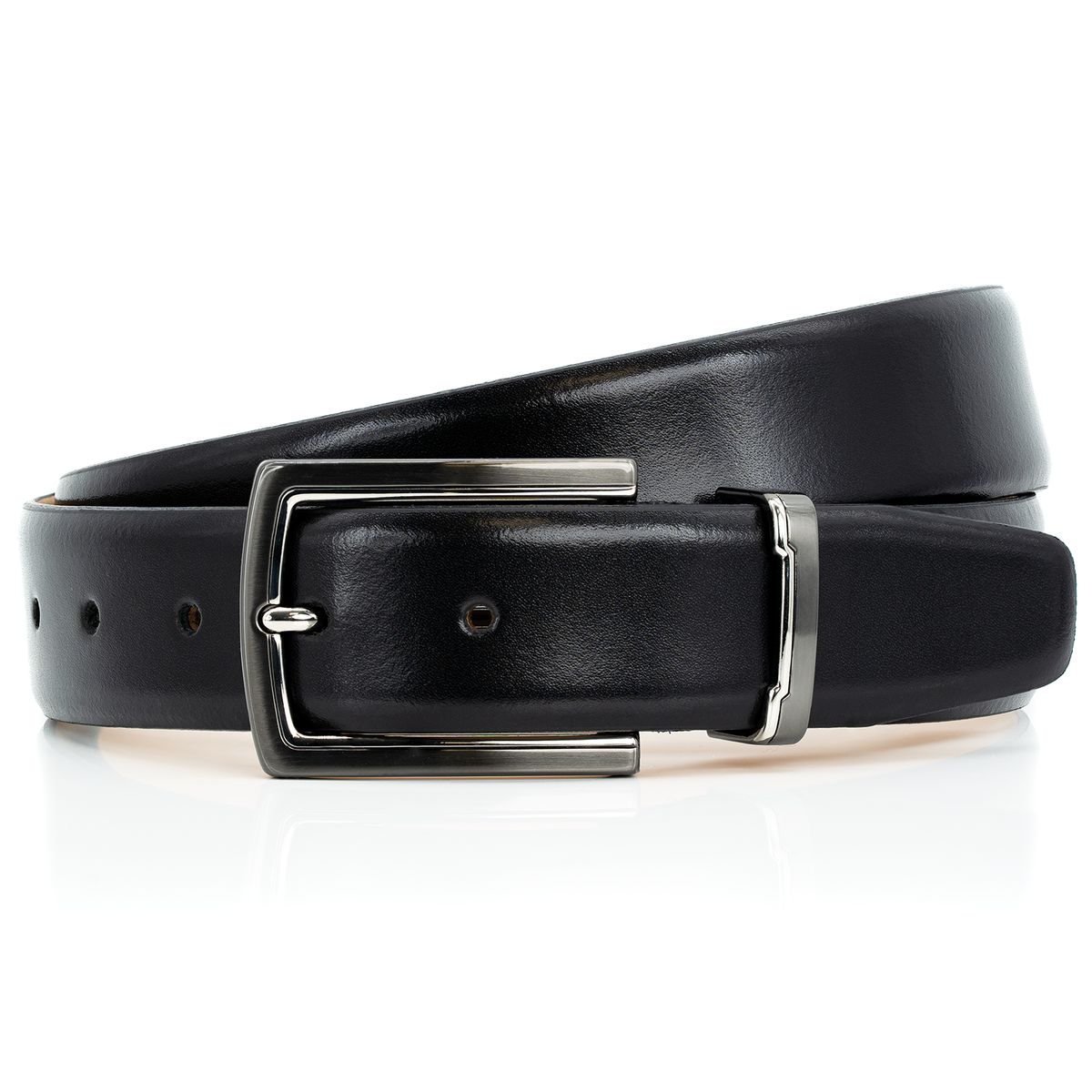 LINDENMANN Premium Ledergürtel schwarz