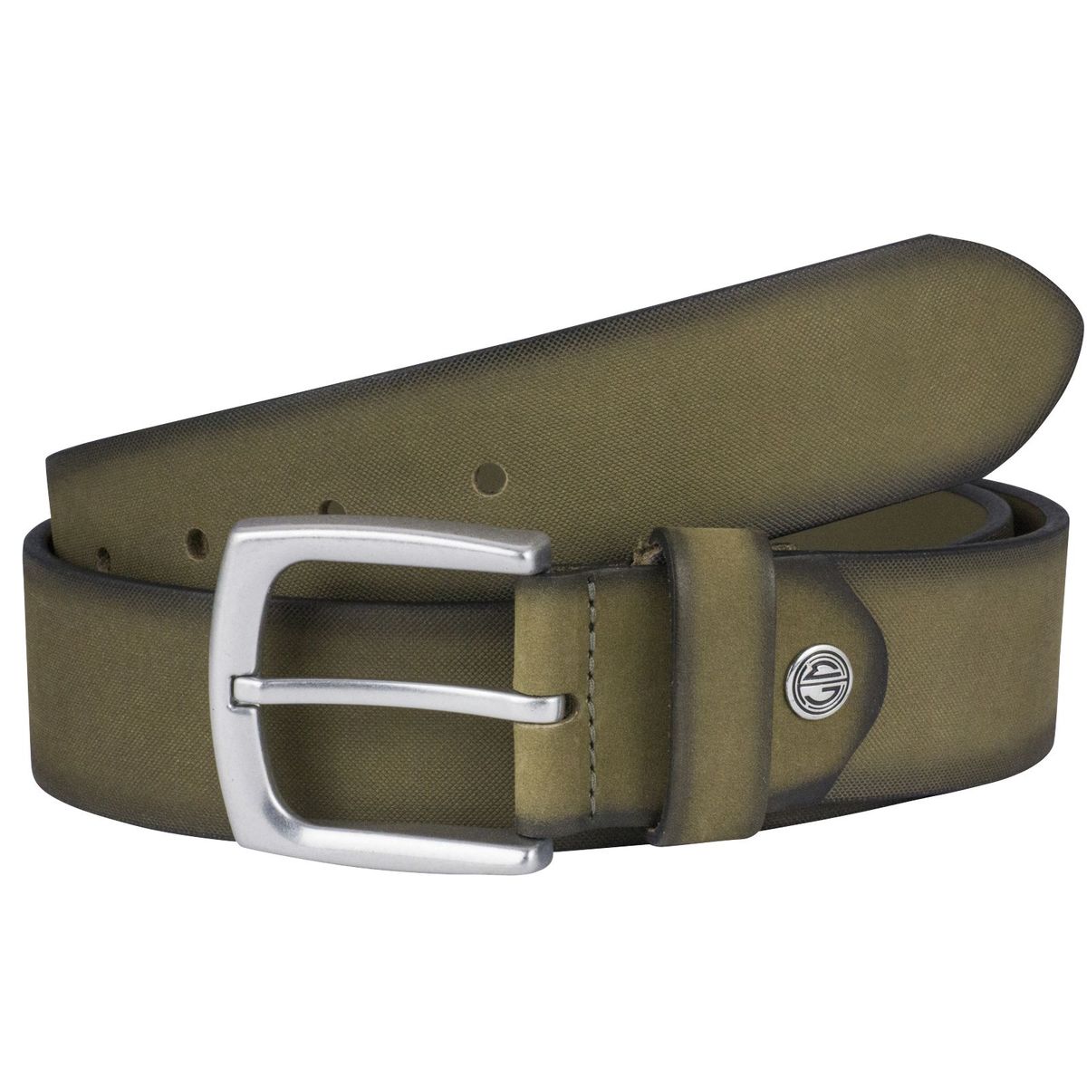 LINDENMANN Ledergürtel Herren olive Rindledergürtel