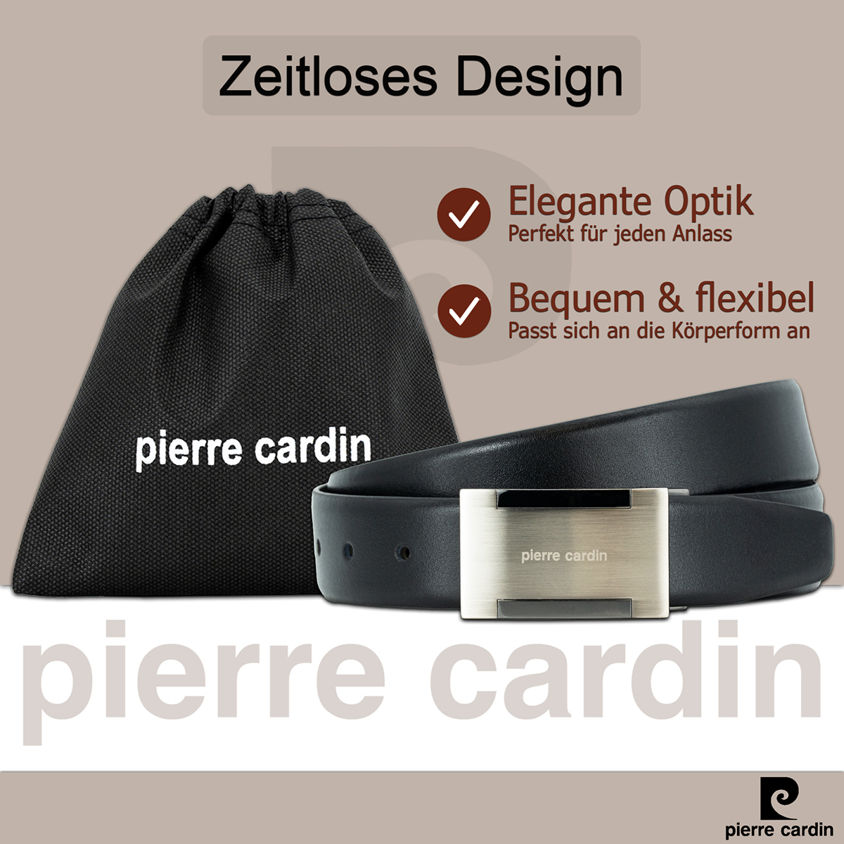 Pierre Cardin Herren-Leder-Gürtel