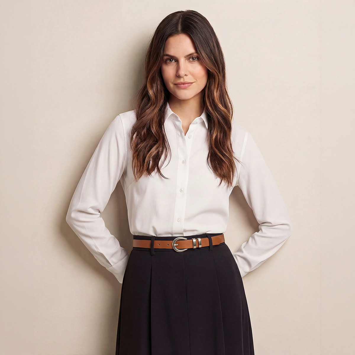 LINDENMANN Nappa Vollrindleder Damengürtel Cognac