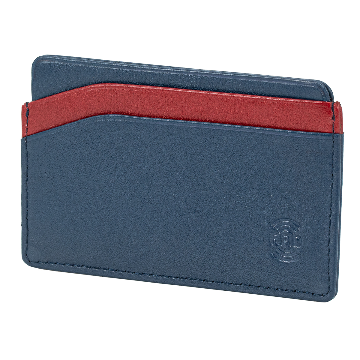 LINDENMANN Leder-Cardholder blau rot