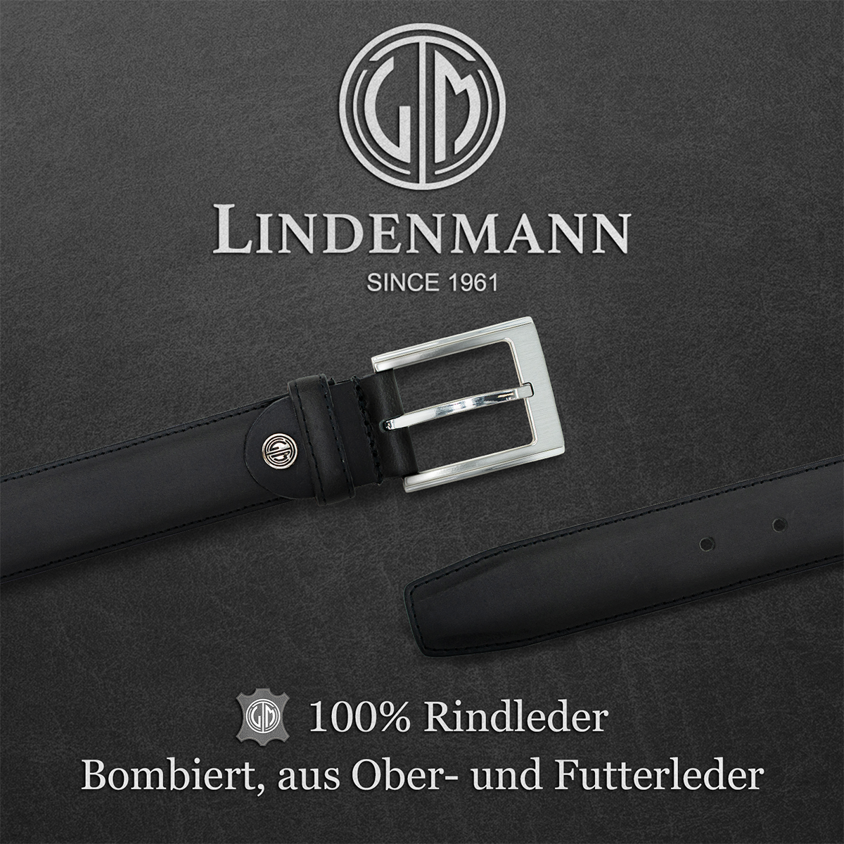 LINDENMANN Ledergürtel schwarz