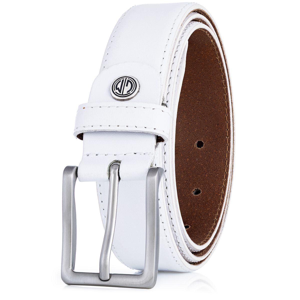 LINDENMANN Ledergürtel Herren weiss