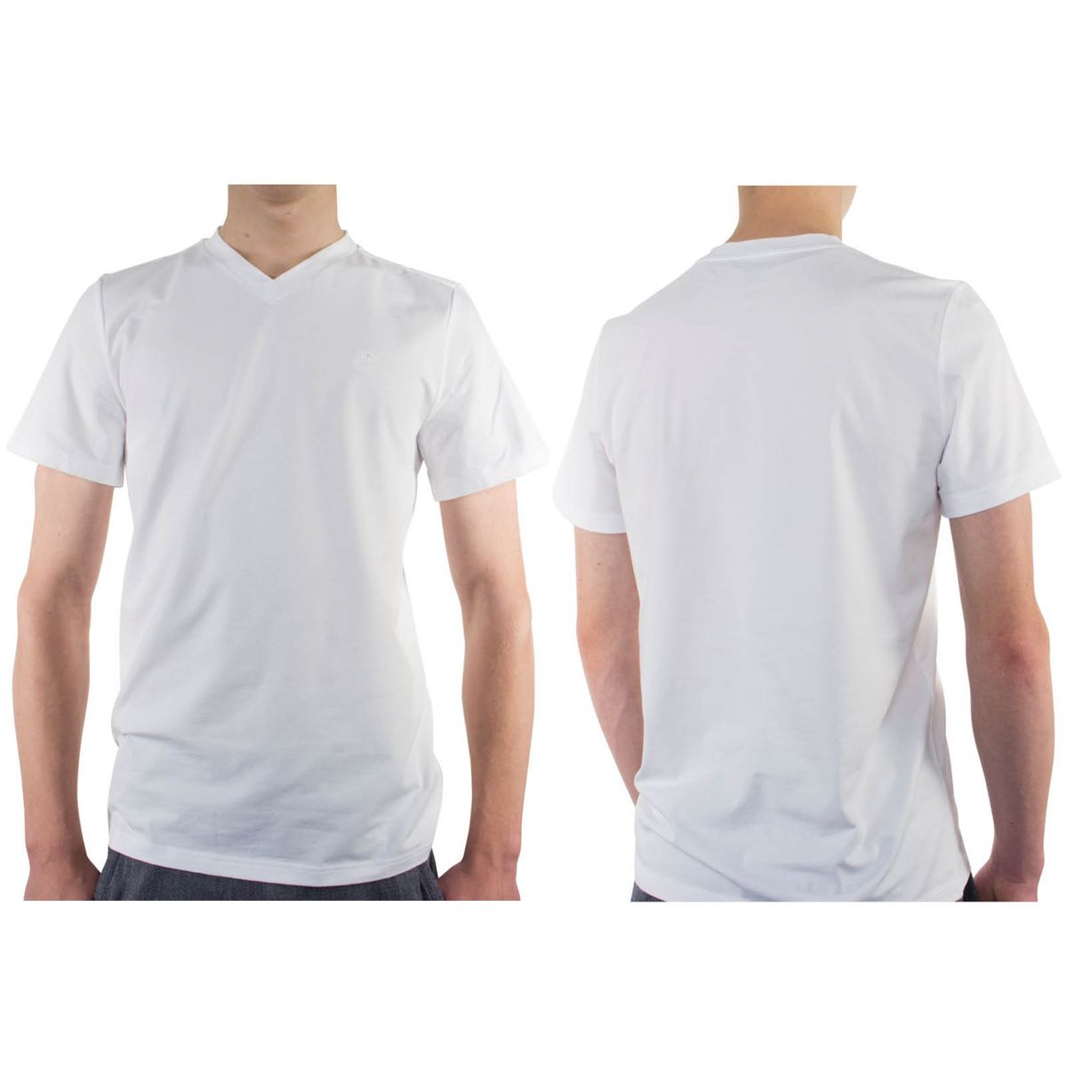 LINDENMANN T-Shirt Herren slim fit kurzarm weiss V-Ausschnitt Bio Baumwolle Made in EU