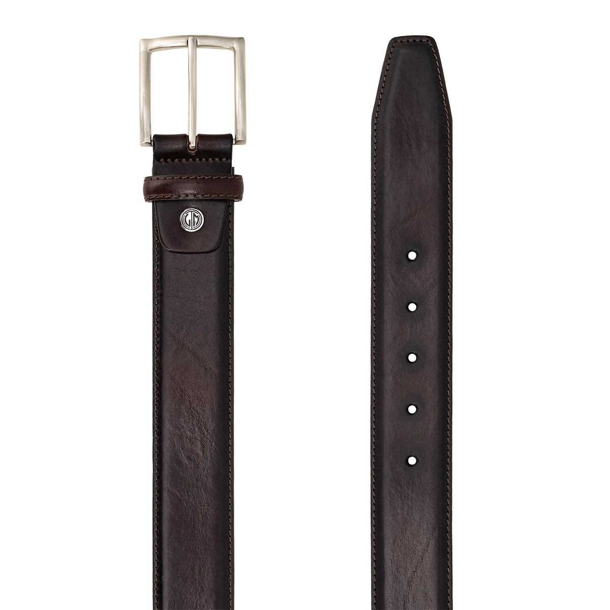 Gürtel, Leder, Braun, Breiter Gürtel, metallischer Schnalle, LINDENMANN Premium Handmade Vollrindledergürtel Herren dunkelbraun