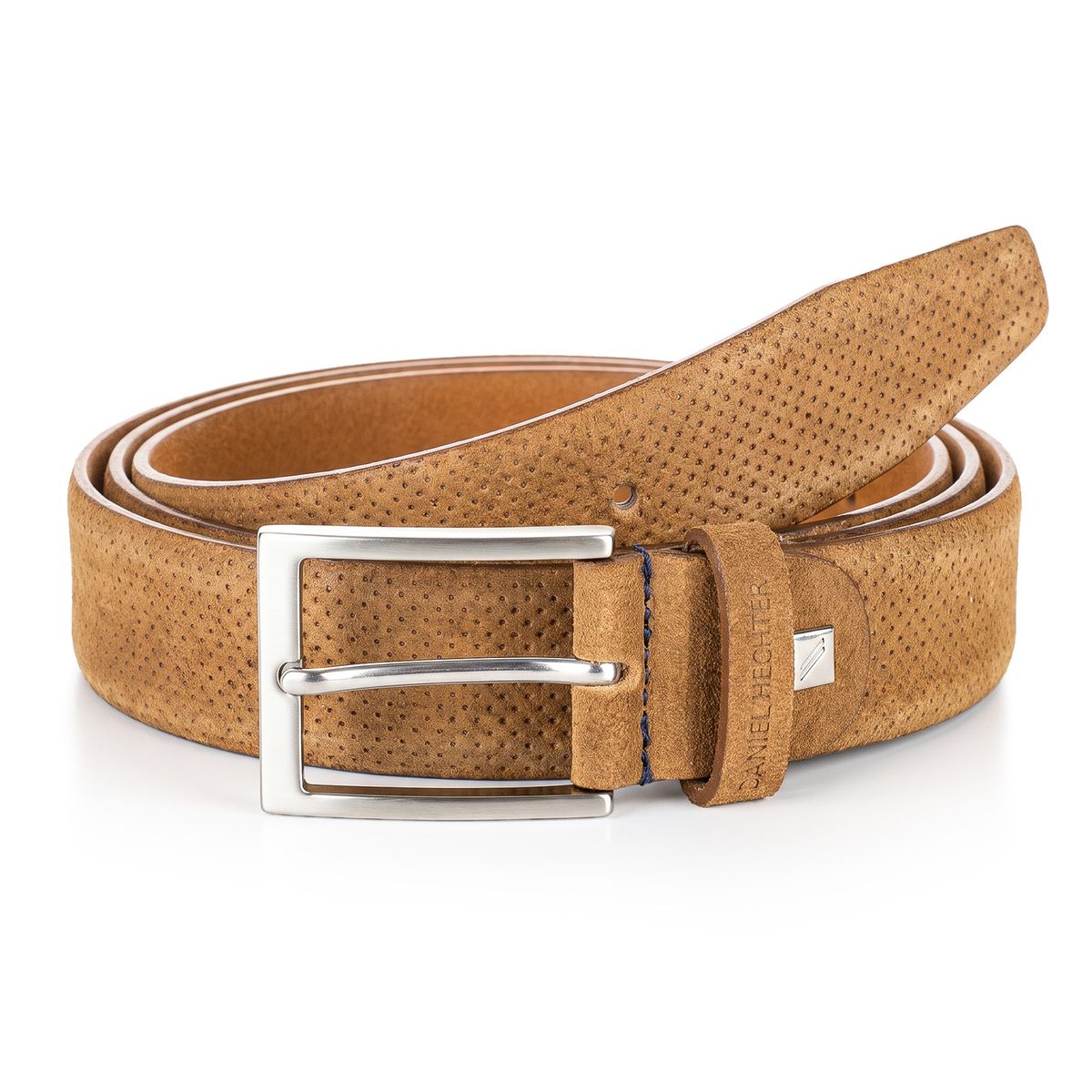 DANIEL HECHTER Herren smart casual 100% echtes Veloursledergürtel cognac
