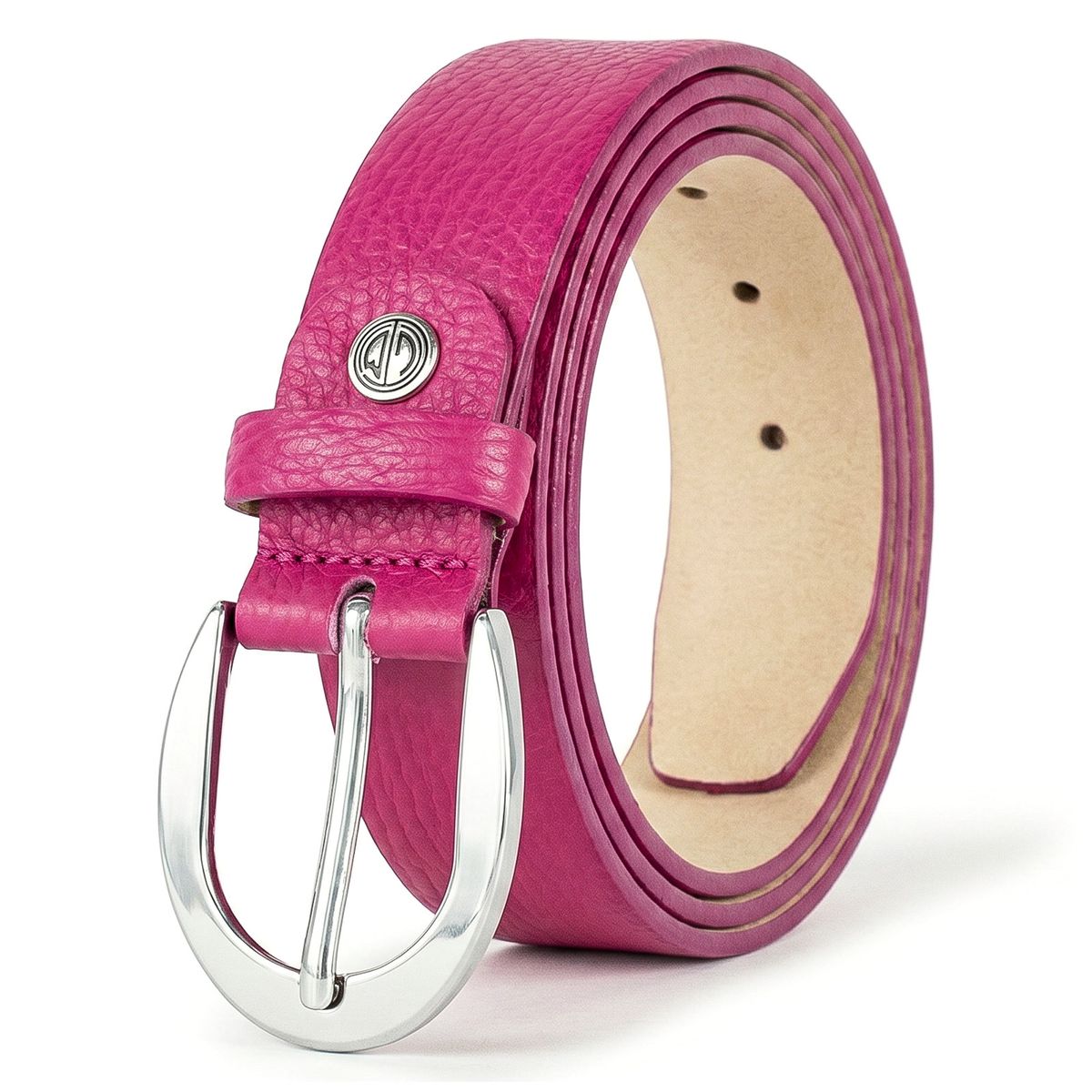 LINDENMANN Klassischer Damengürtel aus 100% Echtleder pink