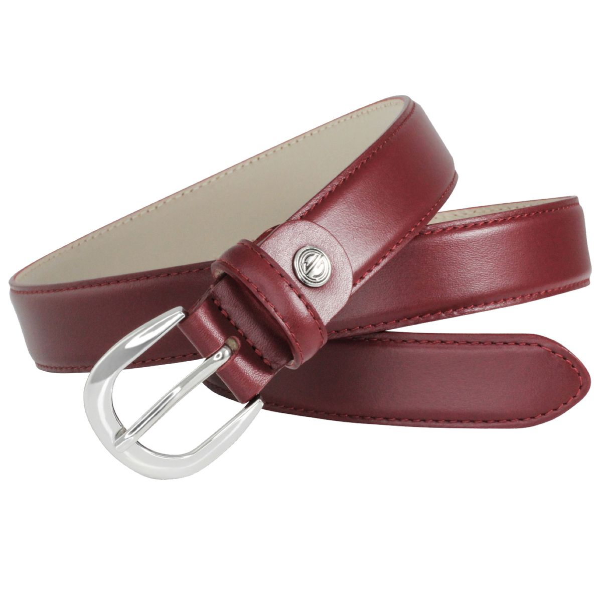 LINDENMANN Ledergürtel Damen 30 mm Nappa-Leder dunkelrot